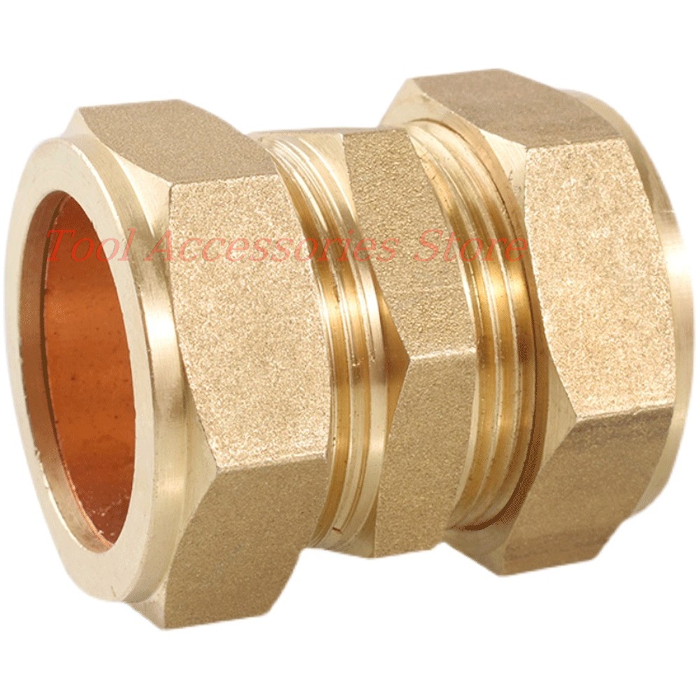 Compression Fitting Brass - 1 قطعة، وصلة أنبوب نحاسية، مقاس